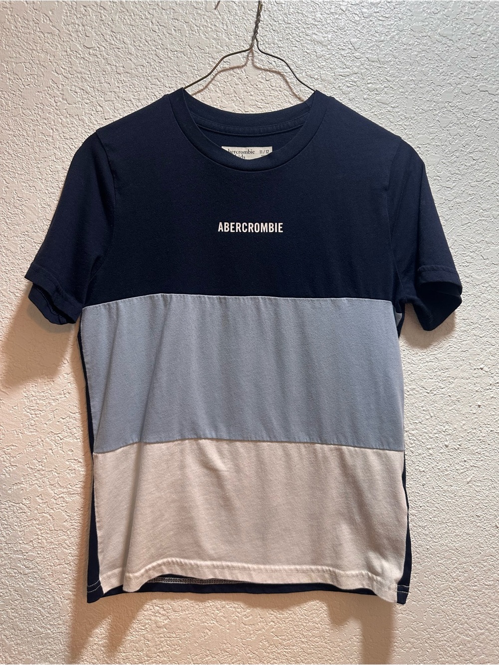 abercrombie kids Navy, Light Blue & Light Gray Colorblock Tee